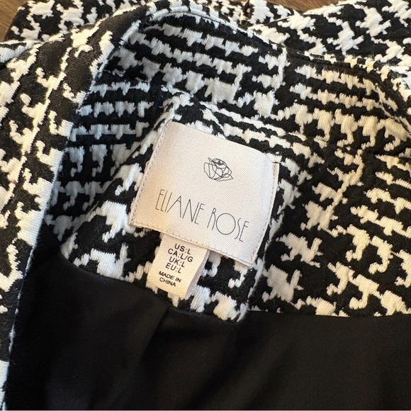 Ellane Rose Chic Houndstooth Pea Coat in Black and White L - Picture 5 of 11